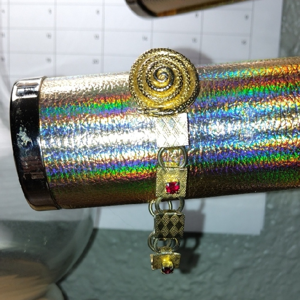 Gold and Red Spiral Bracelet
